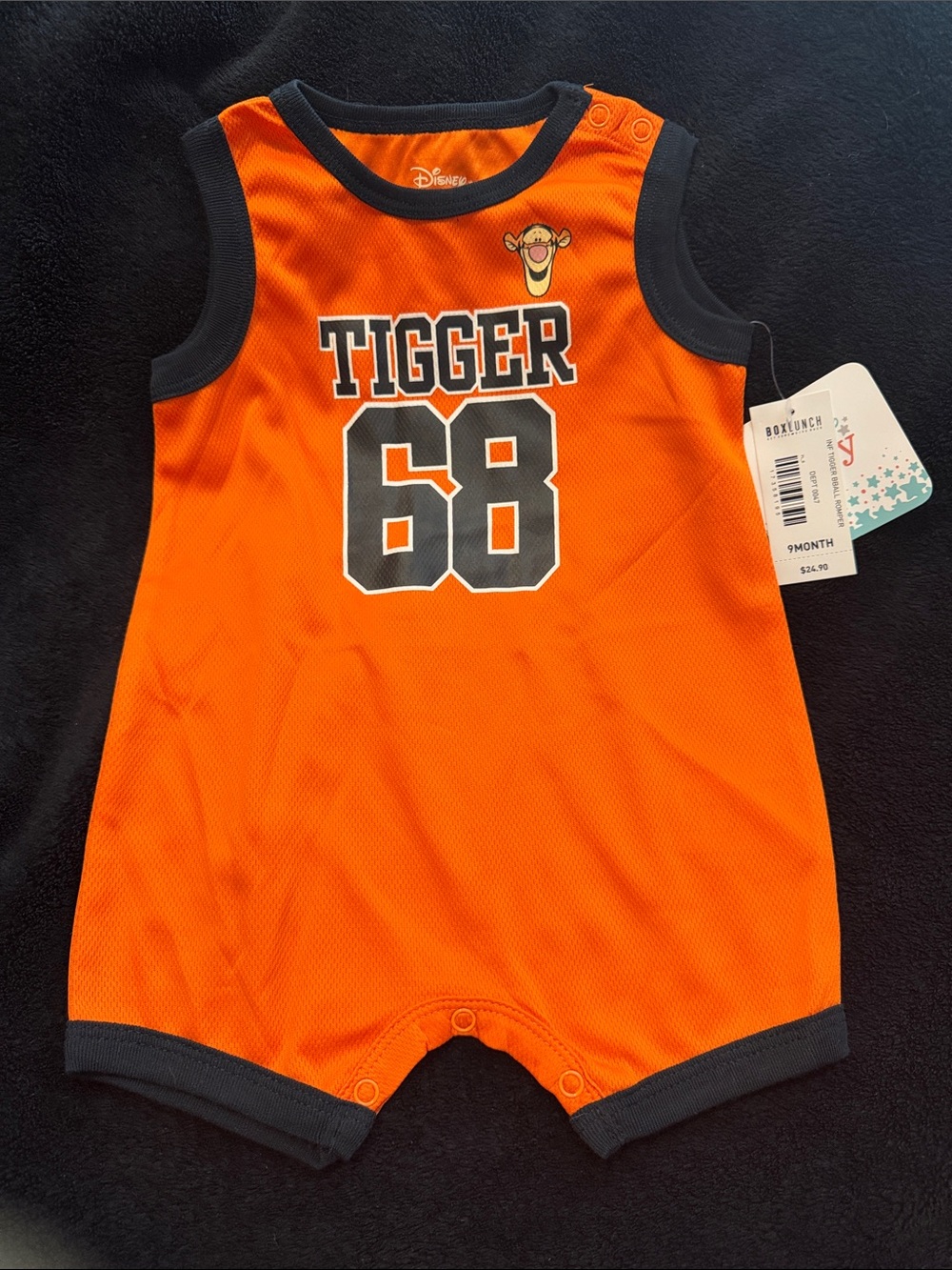 Disney Orange and Black Tigger 68 Baby Romper